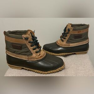 Sorel Kauffman Canada Women’s Green & Brown Rubber Boots - Size 10 Great Cond